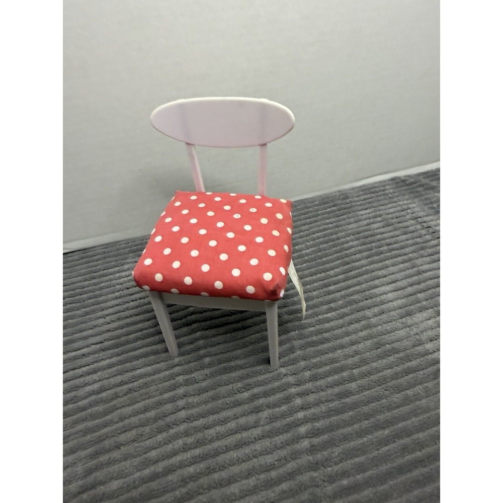 Our Generation Polkadot Doll Chair Red Fabric Purple Vintage Furniture Battat